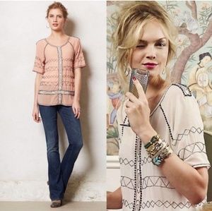 Anthropologie Beaded Blouse